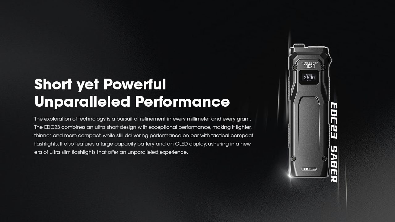 NITECORE EDC23 UHi LED Taschenlampe 2500 Lumen USB-C wiederaufladbar kompakt robust Outdoor Everyday Carry
