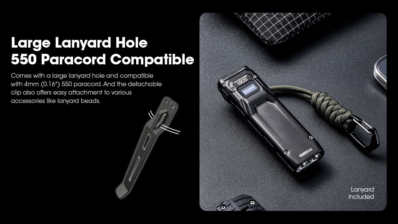 NITECORE EDC23 UHi LED Taschenlampe 2500 Lumen USB-C wiederaufladbar kompakt robust Outdoor Everyday Carry