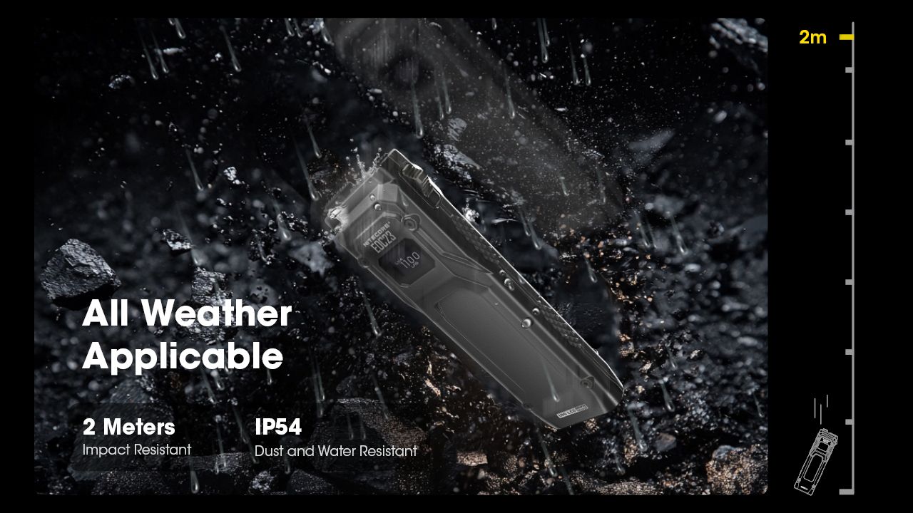 NITECORE EDC23 UHi LED Taschenlampe 2500 Lumen USB-C wiederaufladbar kompakt robust Outdoor Everyday Carry