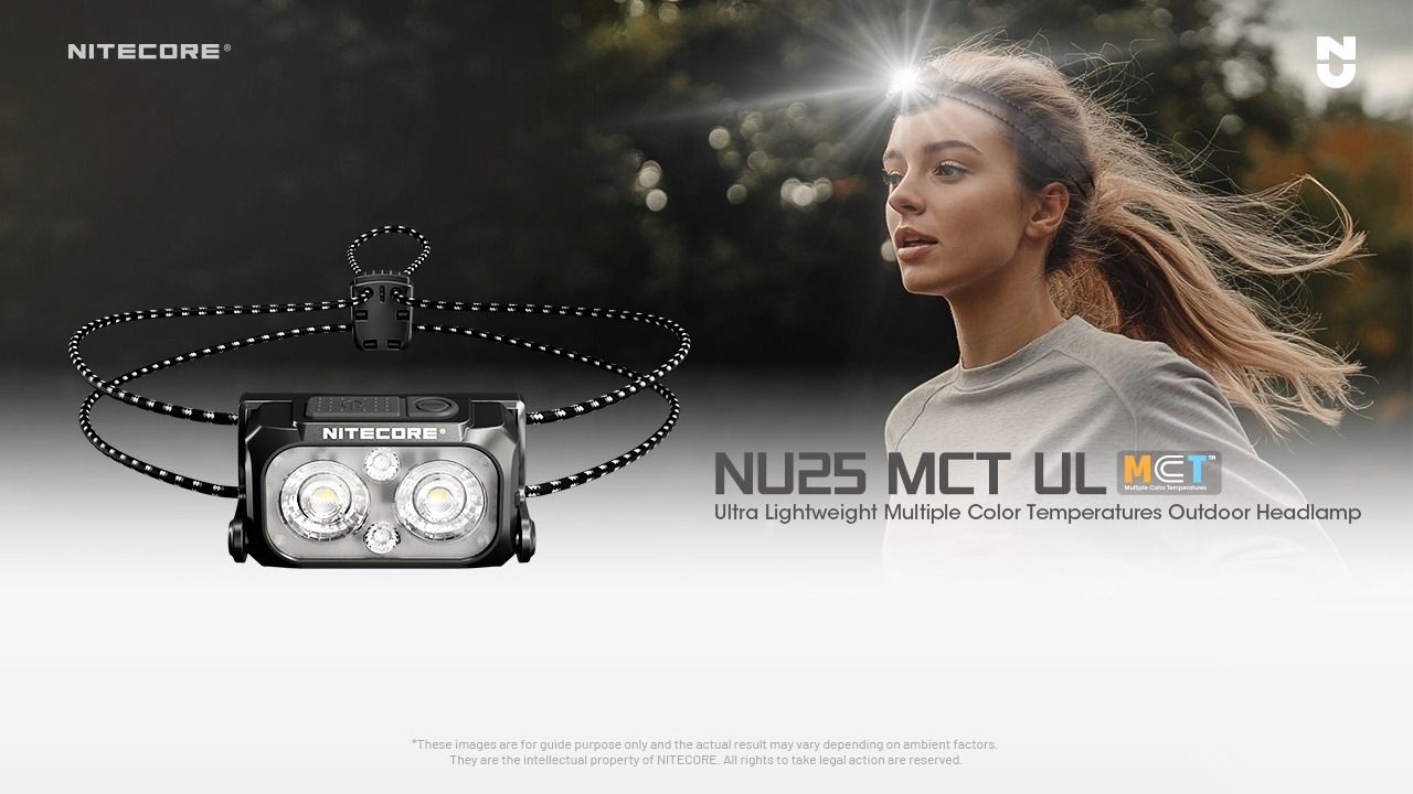 NITECORE NU25 MCT UL verbesserte Stirnlampe 400 Lumen USB-C wiederaufladbar leichte Stirnlampe für Outdoor-Abenteuer