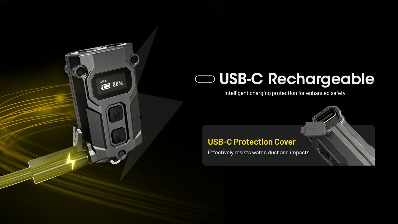 NITECORE TINI3 Schlüsselanhänger-Licht 600 Lumen Mini EDC Taschenlampe mit wiederaufladbarem Akku ultra-kompaktes Design