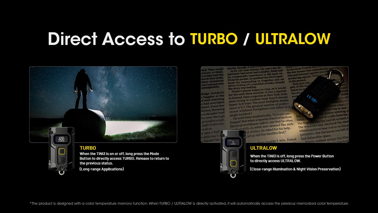 NITECORE TINI3 Schlüsselanhänger-Licht 600 Lumen Mini EDC Taschenlampe mit wiederaufladbarem Akku ultra-kompaktes Design