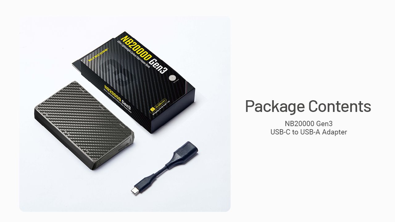 Nitecore NB20000 Gen3 QC Dual Port USB-C Powerbank 20000mAh Kompakter Leichter Reisebegleiter