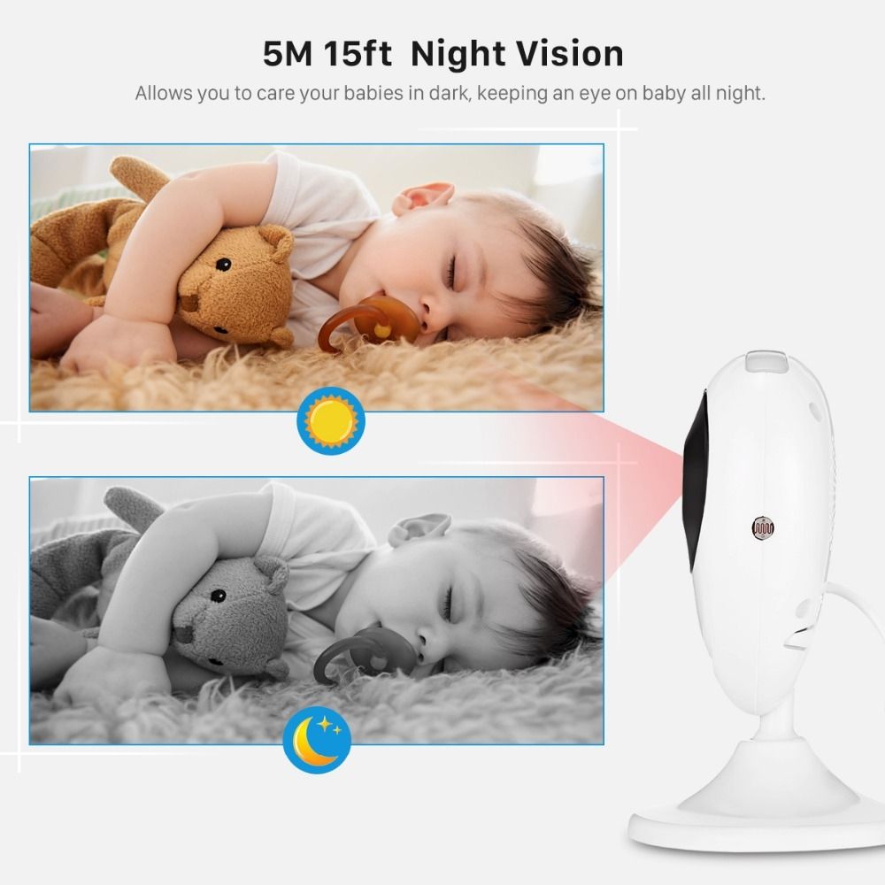 SP880 Drahtloser Baby-Monitor mit 2,4-Zoll-LCD, HD-Video, Zwei-Wege-Audio und Nachtsicht für die Babypflege