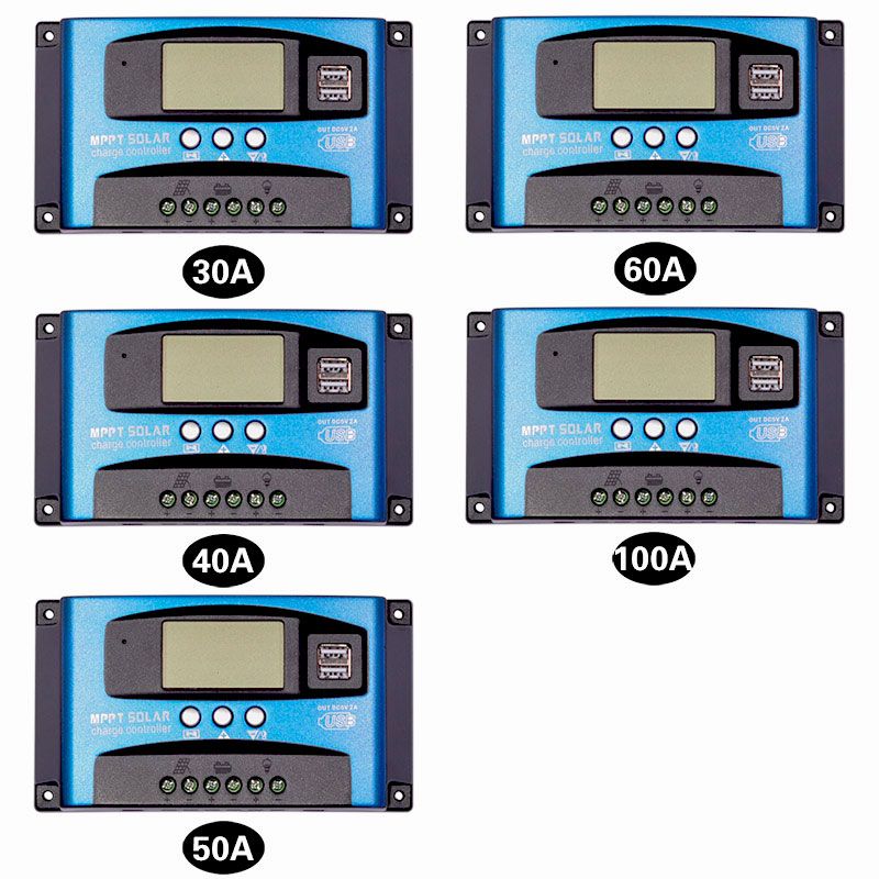 MPPT Solarladeregler 30A 40A 50A 60A 100A LCD Display Dual USB Batterielebensdauerverlängerung