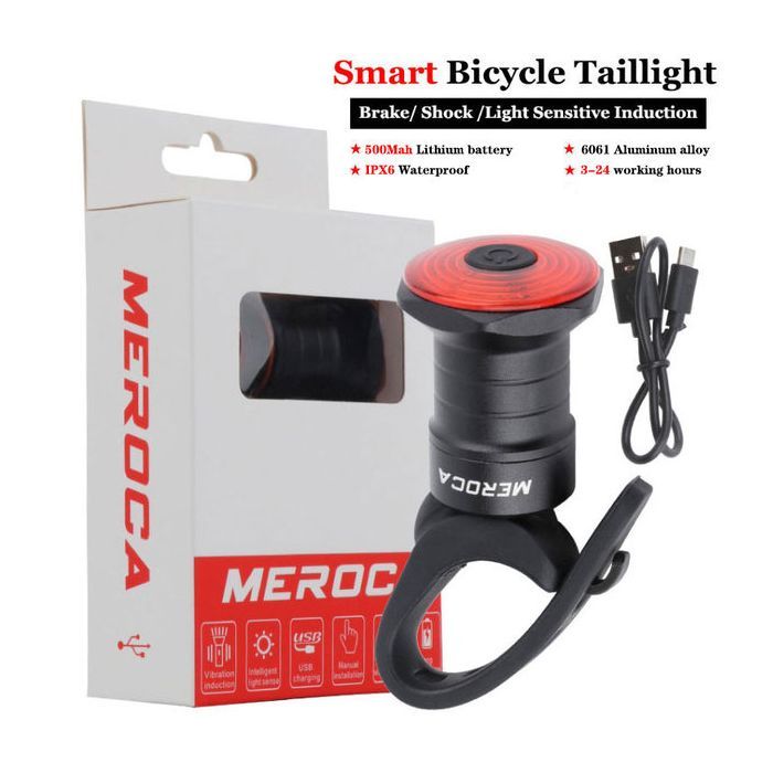 Intelligentes Fahrradrücklicht mit automatischer Start-Stopp-Bremslicht, USB-Aufladung, IPX6 wasserdicht, Fahrrad-Sicherheitslicht