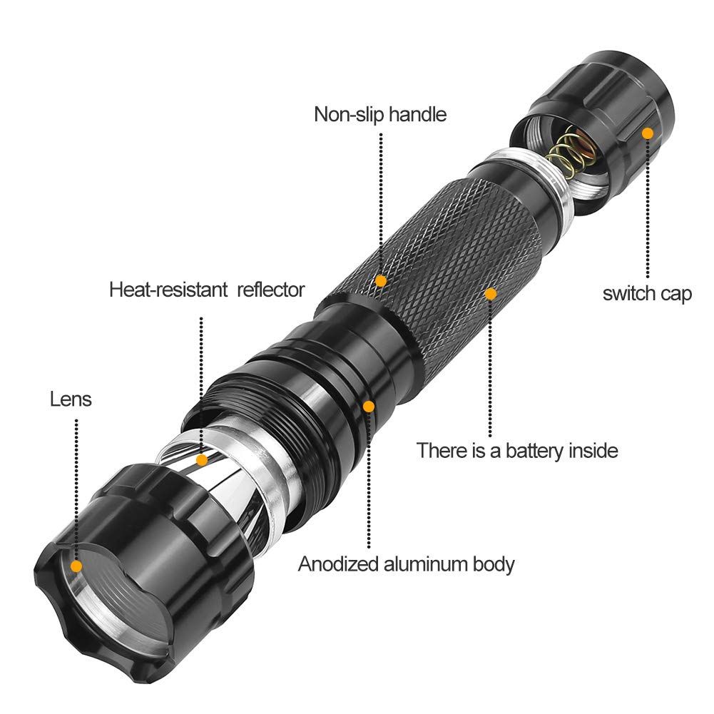 Multicolor UltraFire 501B LED Taschenlampe 1300 Lumen 5 Modi Wiederaufladbar Outdoor Taktiklicht Campingausrüstung