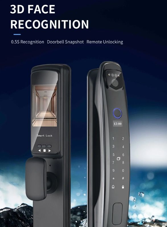 3D-Gesichtserkennung Smart Türschloss Sicherheitskamera Monitor mit intelligentem Fingerabdruck modernes Heimsicherheitssystem