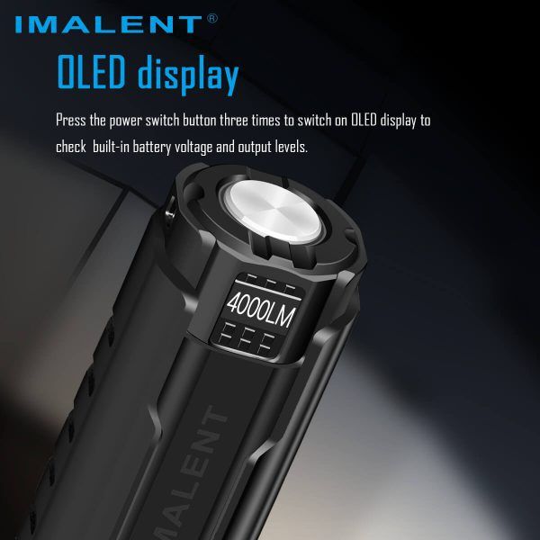 IMALENT LD70 LED-Taschenlampe 4000 Lumen kompakte Lichtquelle für Abenteurer und Outdoor mit OLED-Display
