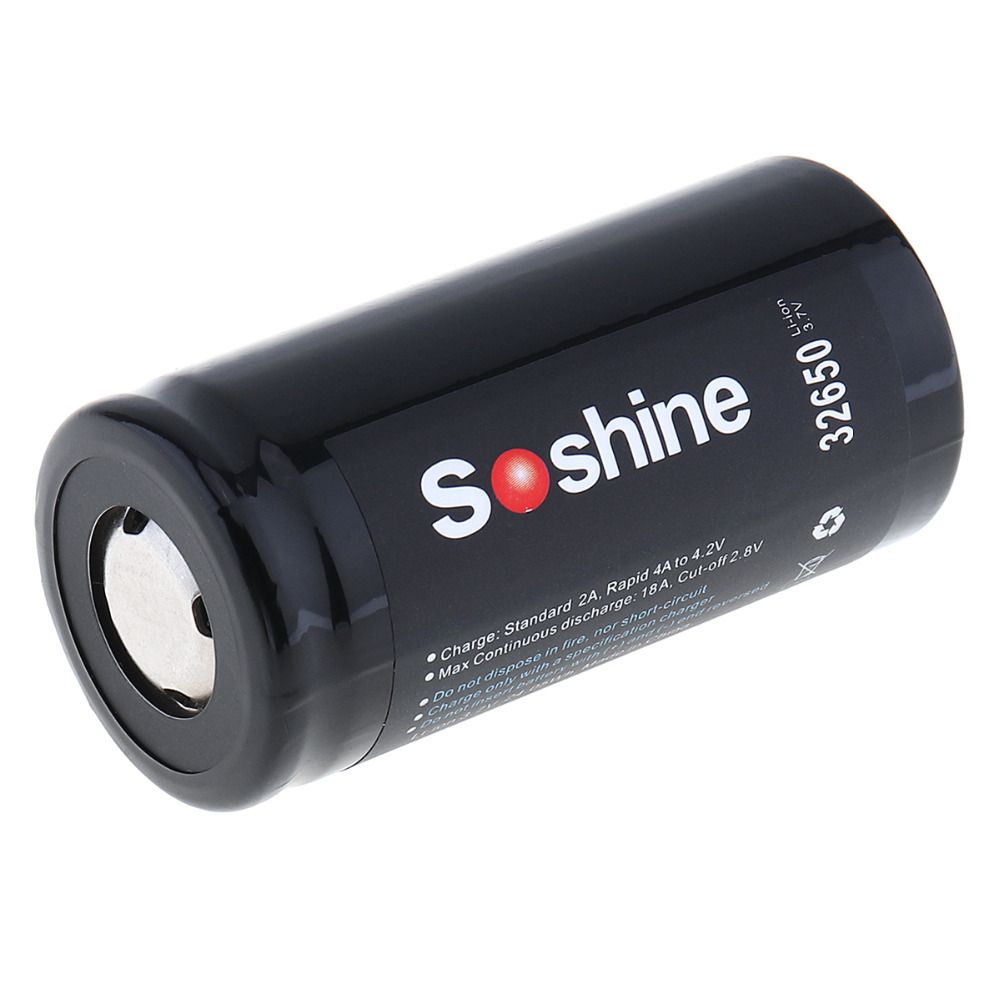Soshine 6500mAh 3.7V 32650 Lithium-Ionen Batterie hohe Energiedichte langlebige Batterie zuverlässige Energie