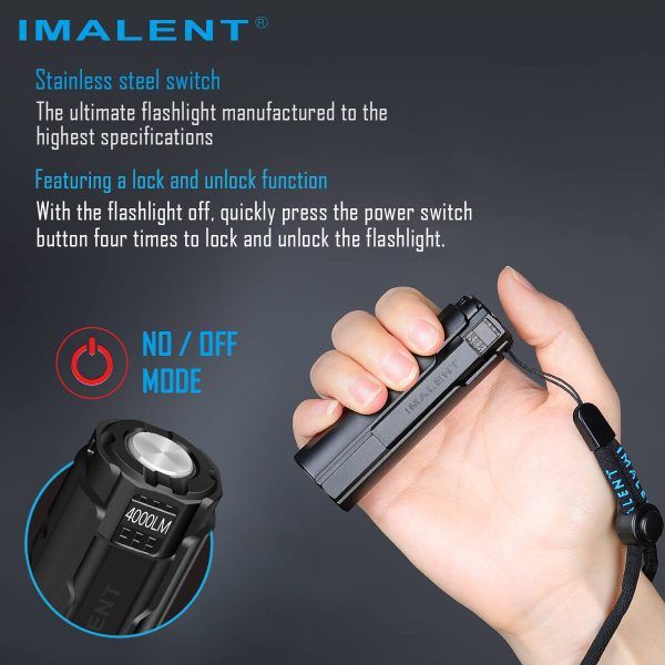 IMALENT LD70 LED-Taschenlampe 4000 Lumen kompakte Lichtquelle für Abenteurer und Outdoor mit OLED-Display
