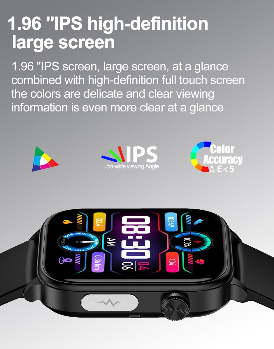 ET570 Blutzucker Smartwatch mit EKG, Herzfrequenz- und Blutdruckmessung