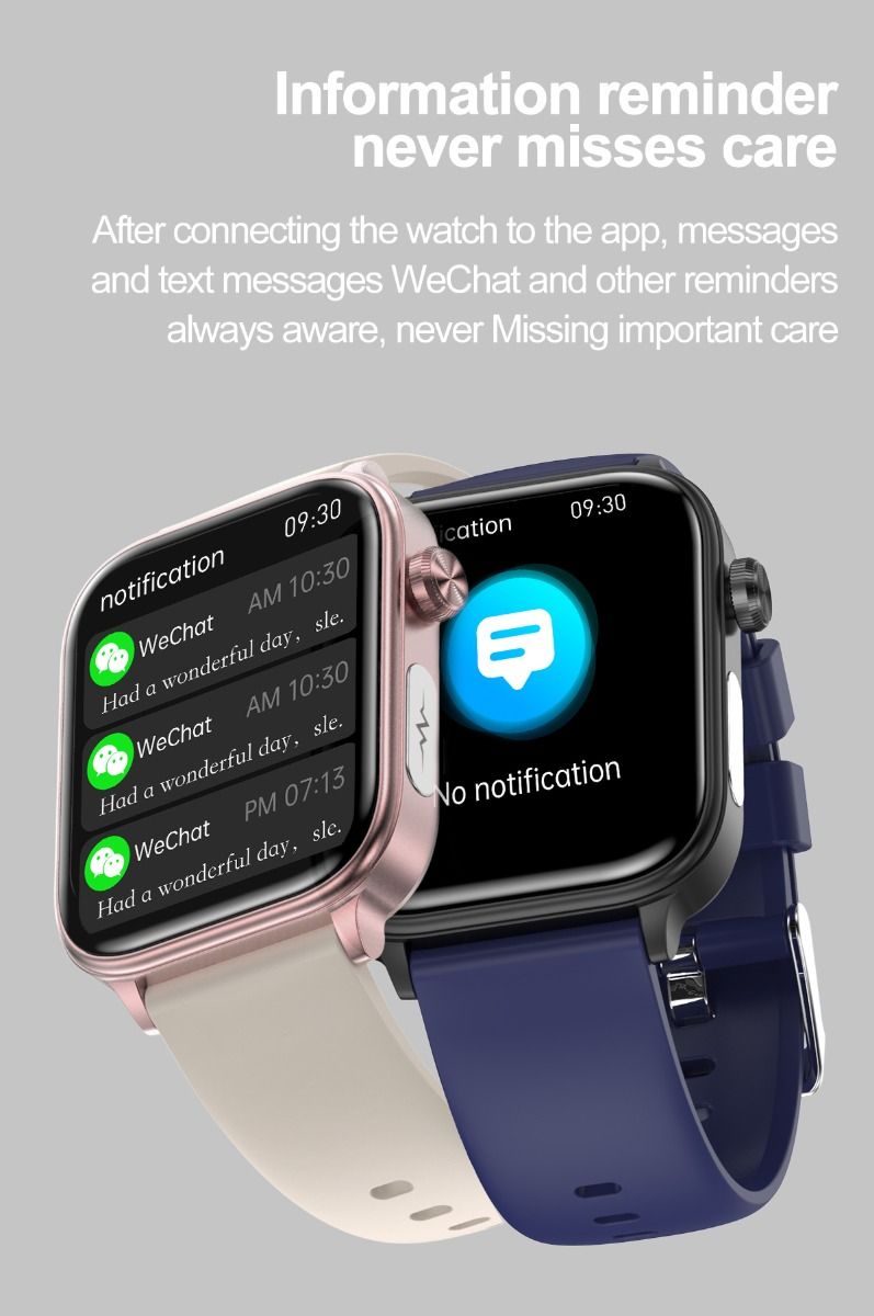 ET570 Blutzucker Smartwatch mit EKG, Herzfrequenz- und Blutdruckmessung