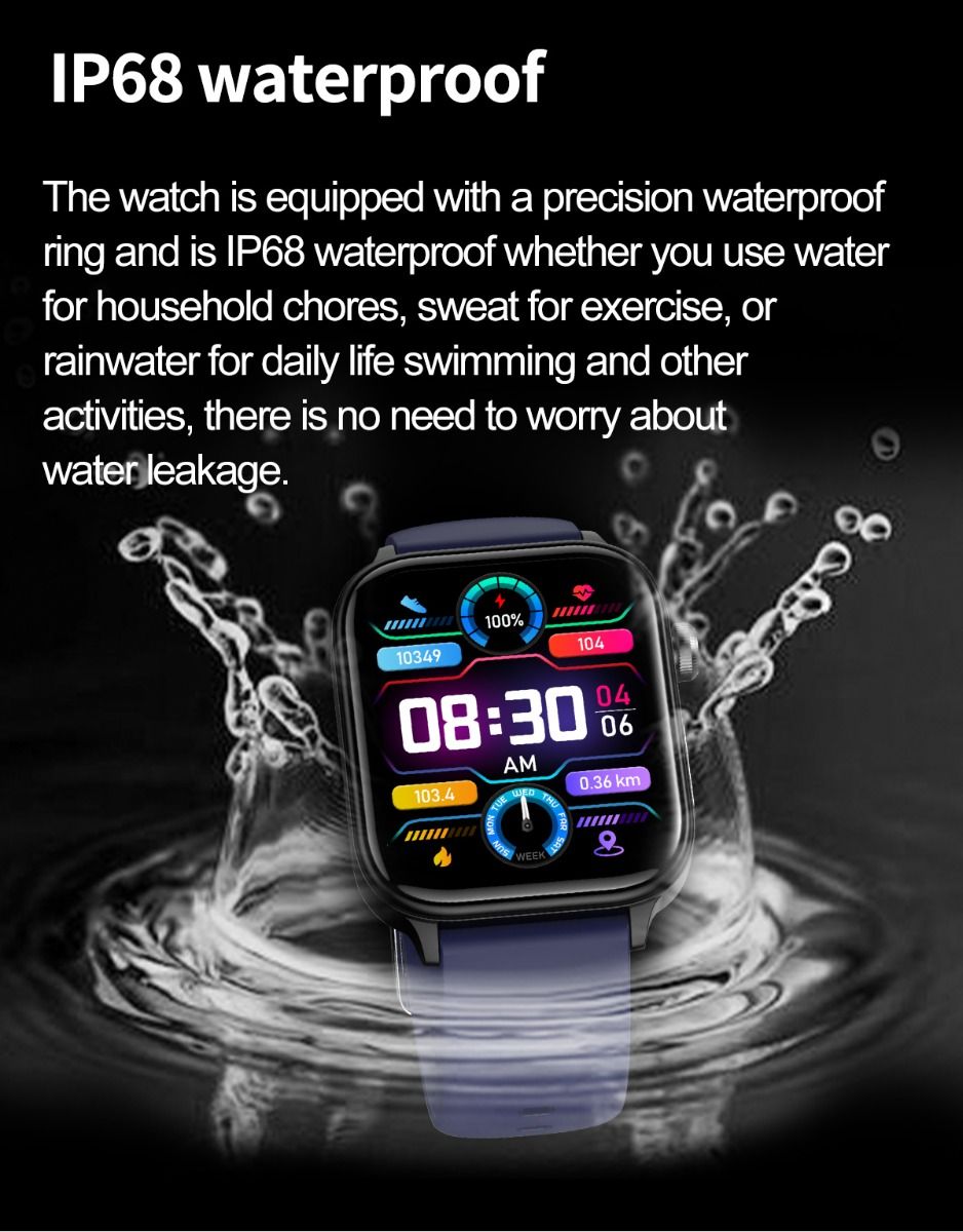 ET570 Blutzucker Smartwatch mit EKG, Herzfrequenz- und Blutdruckmessung