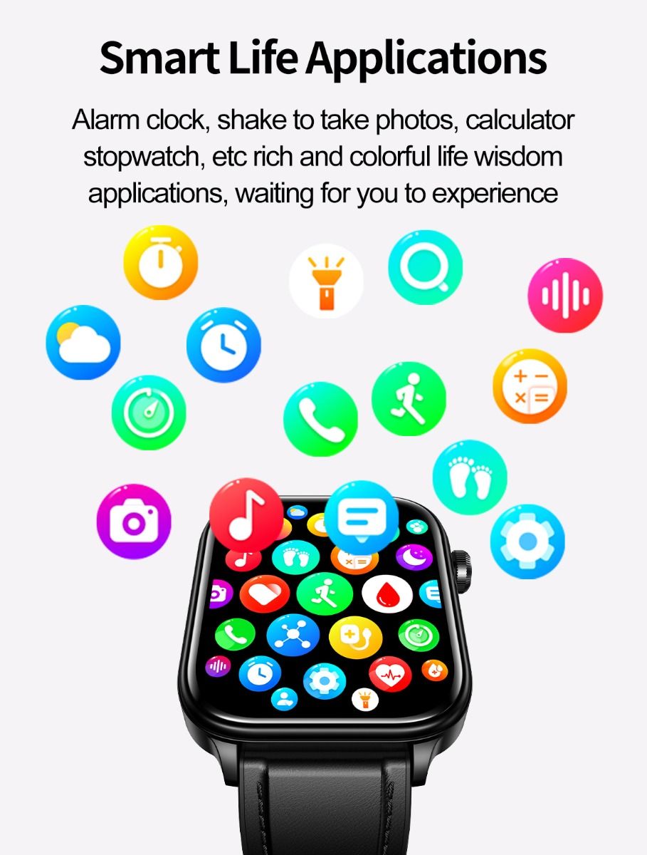 ET570 Blutzucker Smartwatch mit EKG, Herzfrequenz- und Blutdruckmessung