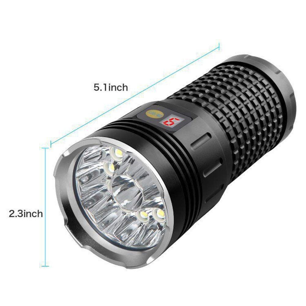 SKY RAY LED Taschenlampe 15000 Lumen wiederaufladbar USB Typ-C Perfekt für Camping und Heimwerkerarbeiten