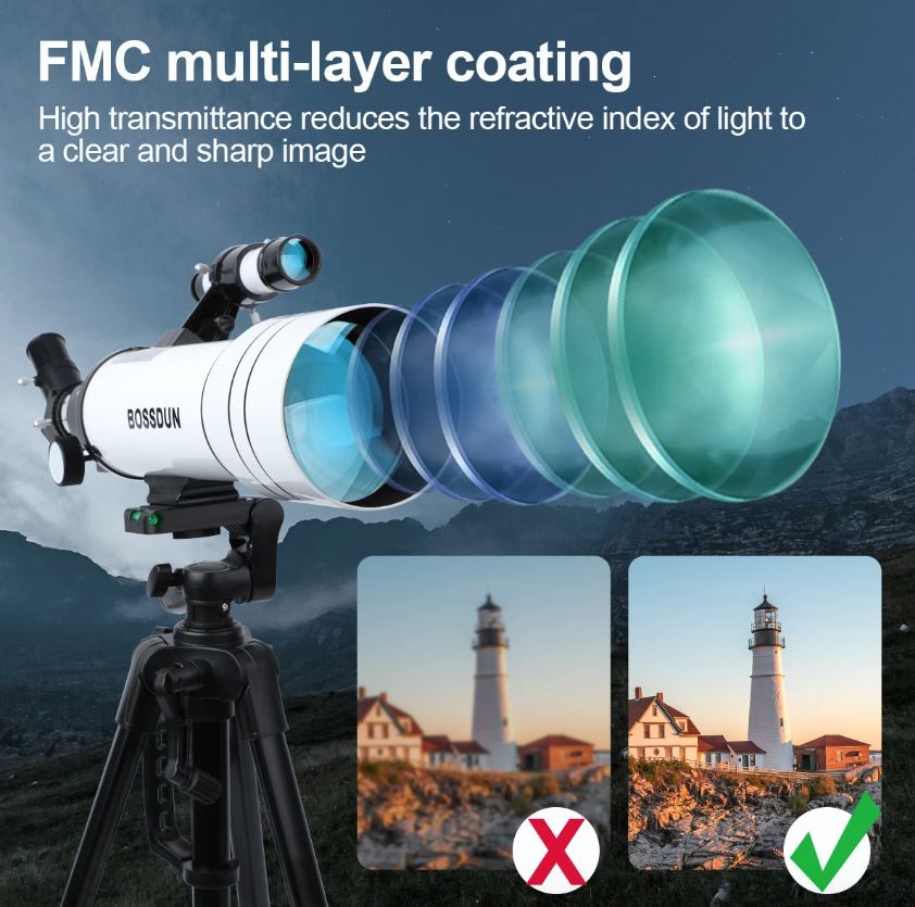 Bossdun Teleskop für Kinder 333X Vergrößerung für spannende Mondbeobachtung und Sterne beobachten langlebig