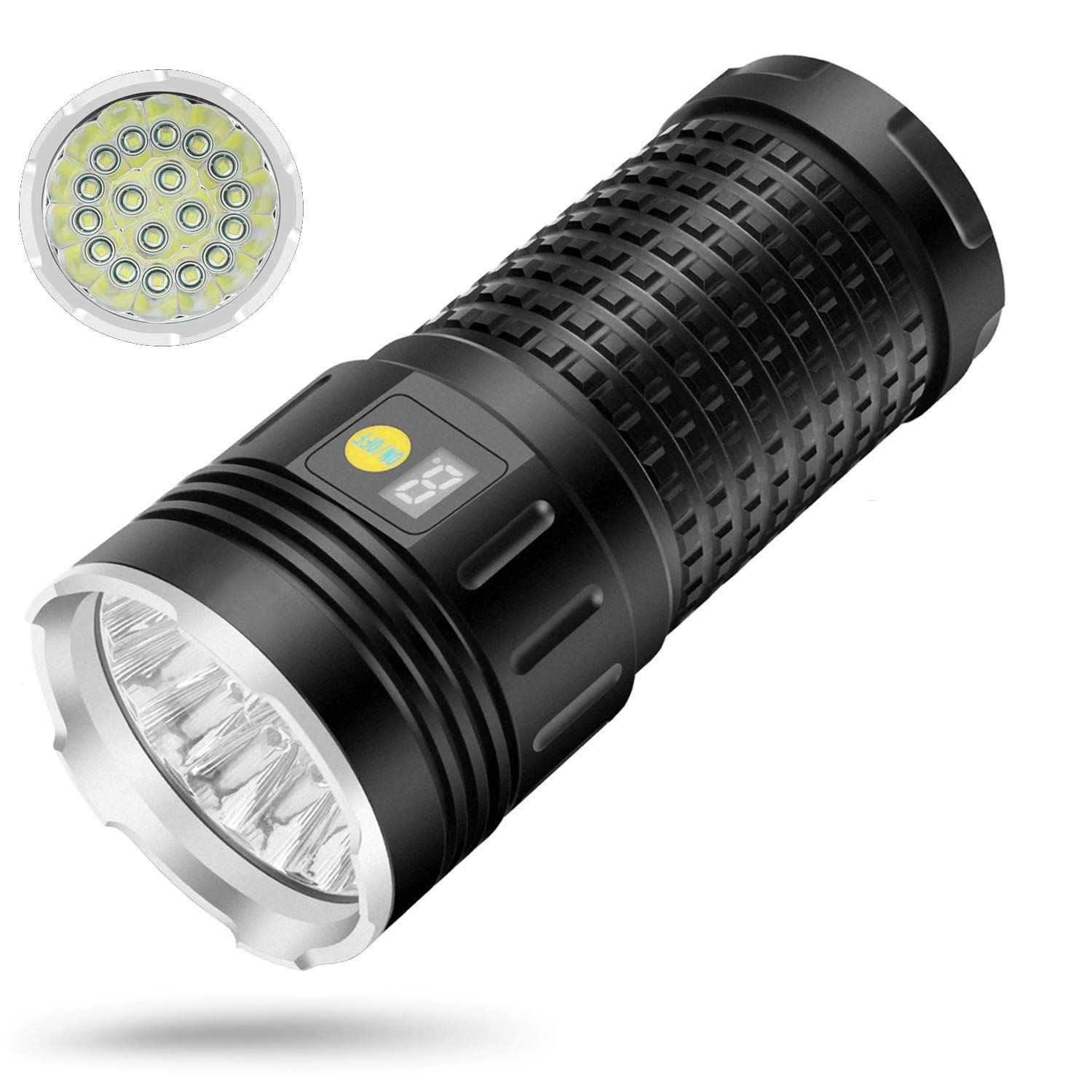 SKY RAY LED Taschenlampe 15000 Lumen wiederaufladbar USB Typ-C Perfekt für Camping und Heimwerkerarbeiten