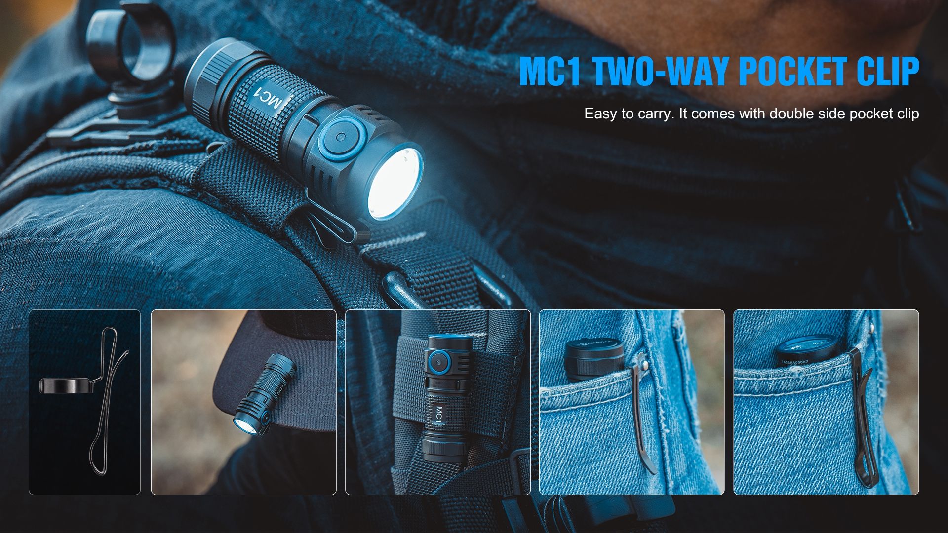 TrustFire MC1 Baton XP-L HI 1000 Lumen wiederaufladbare Mini-EDC-Taschenlampe mit magnetischem Laden, extrem leicht