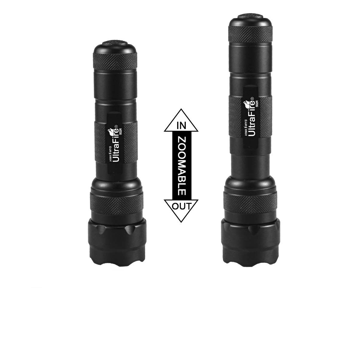 UltraFire WF-502B.2 LED-Taschenlampe 1600 Lumen Leicht 5-Mode Robust Camping Taktisch Notfall-Taschenlampe