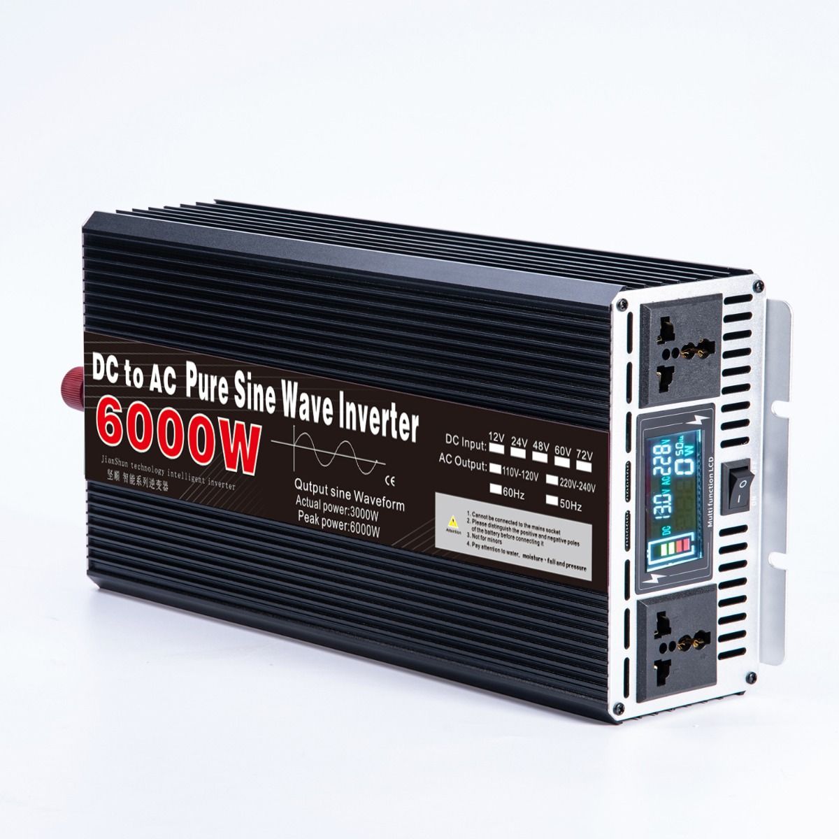 Reiner Sinus-Wechselrichter 3000W bis 8000W für Wohnmobile Gleichstrom 12V/24V auf Wechselstrom 110V/220V Hochwertiges kompaktes Energiesystem