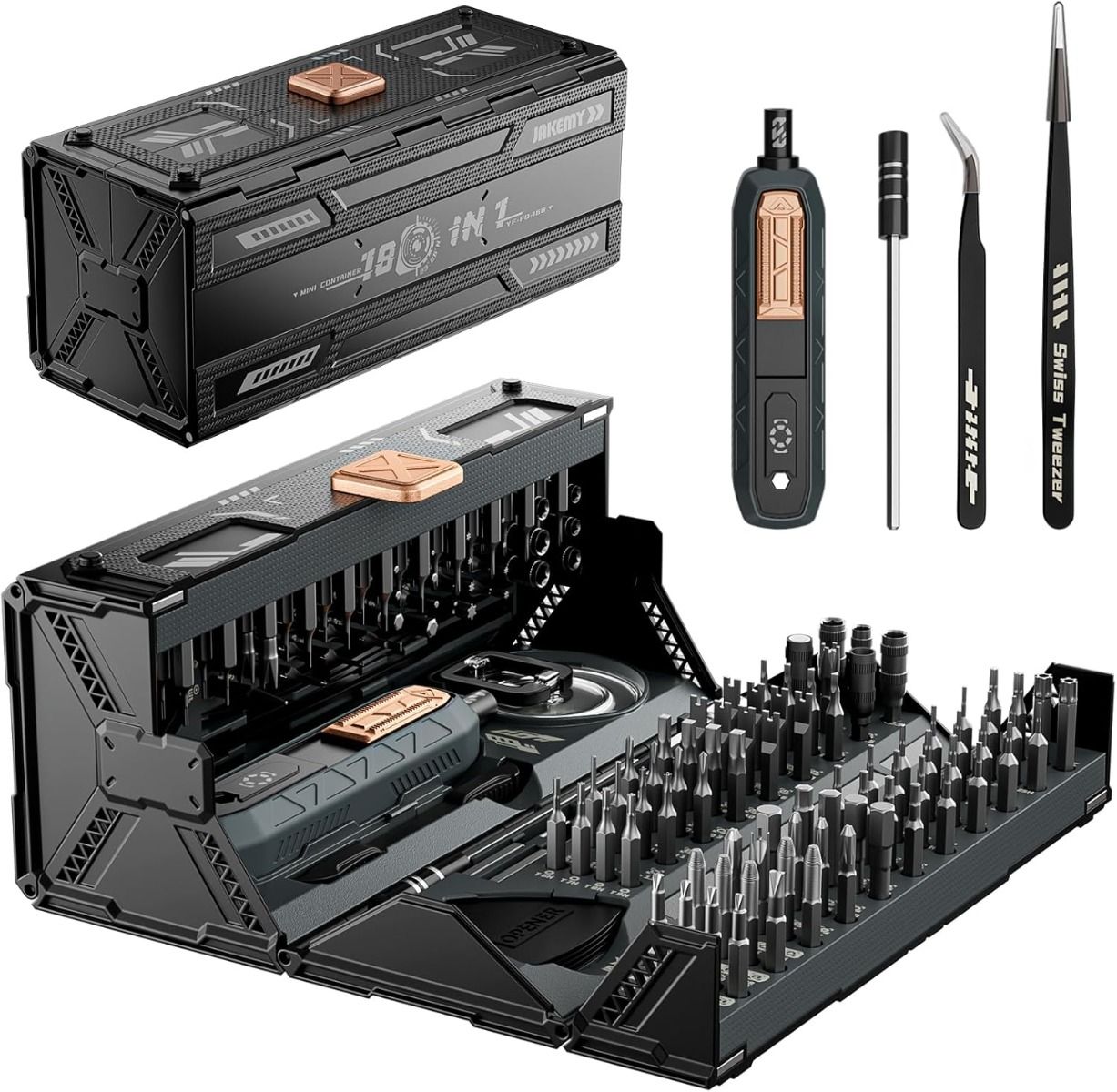 Präzisions-Schraubendreher-Set mit 21 Arten von 160 magnetischen Bits, JAKEMY Multi-Bits Professionelles Laptop-Schraubendreher-Reparaturset für die meisten elektronischen Geräte, Uhren, Xbox, Konsolen, Brillen, Türklingeln