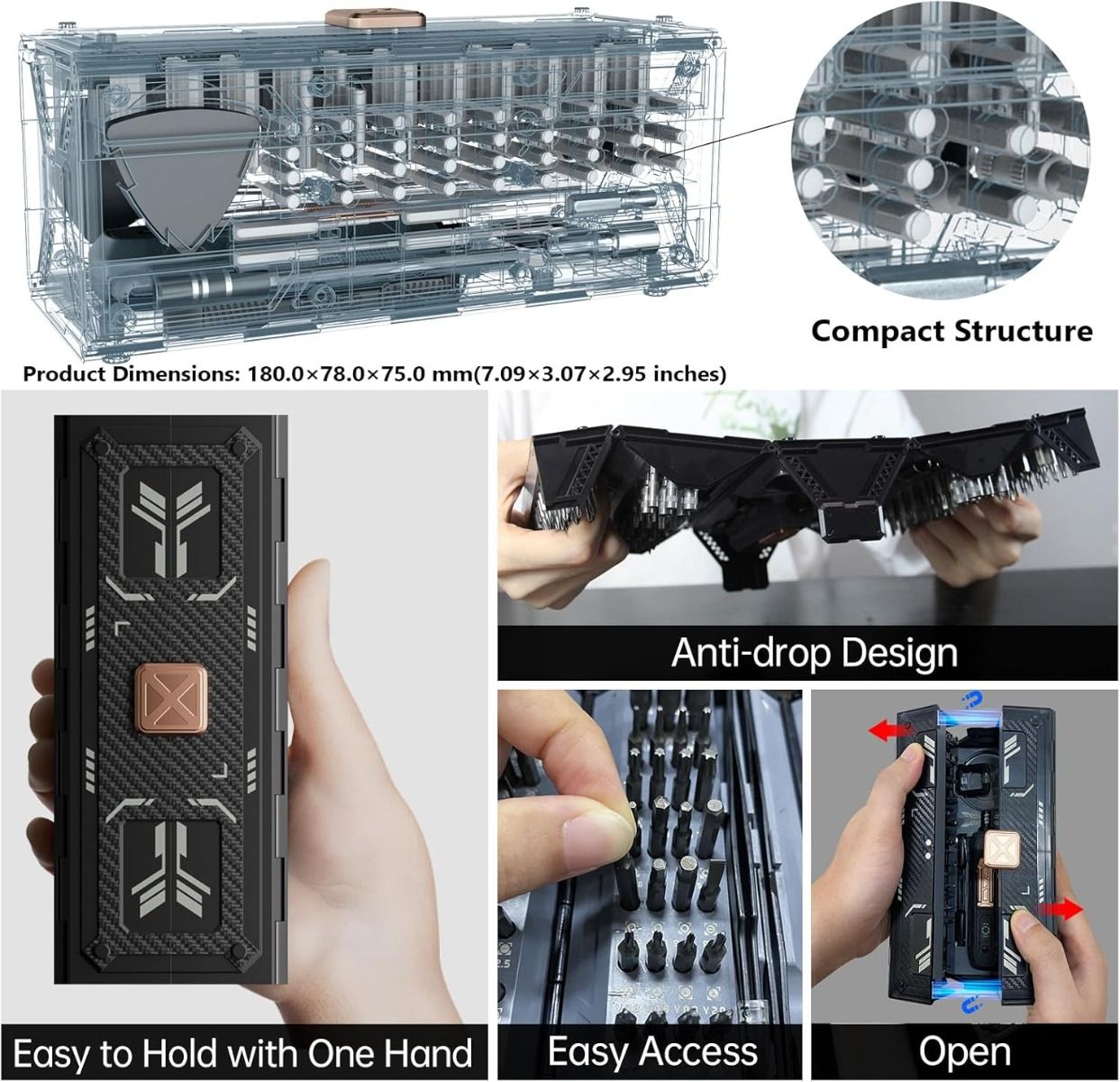 Präzisions-Schraubendreher-Set mit 21 Arten von 160 magnetischen Bits, JAKEMY Multi-Bits Professionelles Laptop-Schraubendreher-Reparaturset für die meisten elektronischen Geräte, Uhren, Xbox, Konsolen, Brillen, Türklingeln