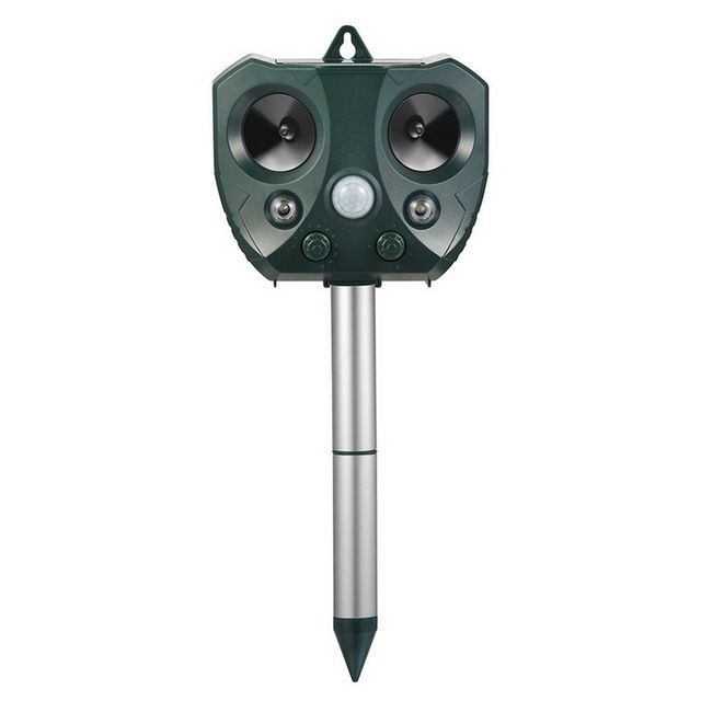 Entdecken Sie den solarbetriebenen Tierabwehr Ultraschall Tiervertreiber für humane Schädlingsbekämpfung und Gartensicherheit