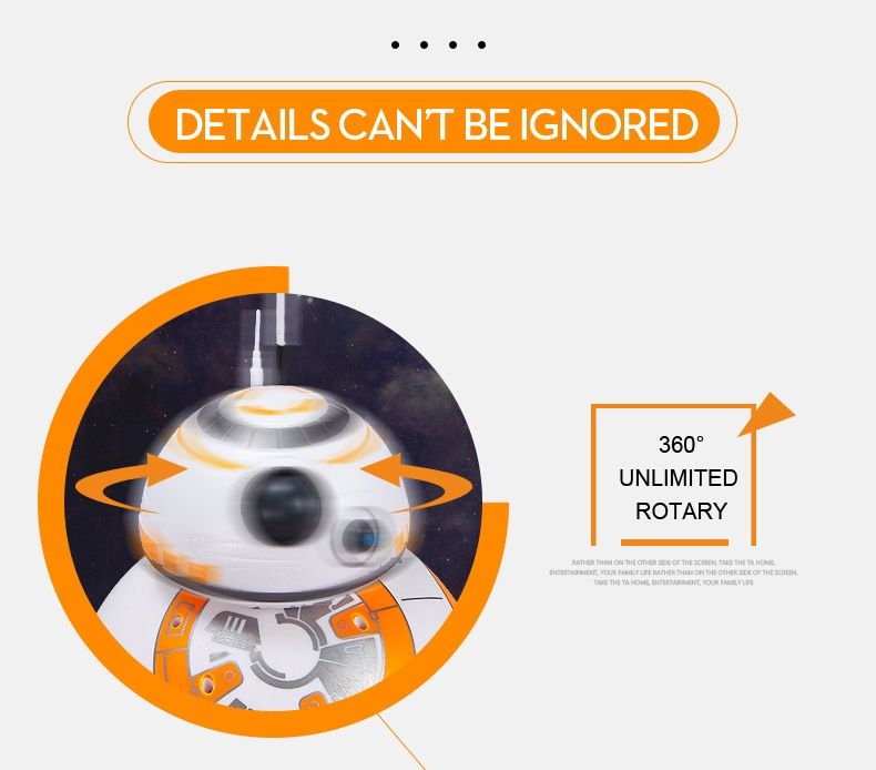 Star Wars BB-8 Fernsteuerungsroboter 20,5 cm Intelligentes RC-Spielzeug 360° Drehung Spaß für Kinder und Sammlerstück
