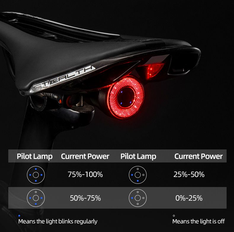 ROCKBROS Q5 Fahrrad-Smart-Licht mit automatischer Bremserkennung LED-Rücklicht IPX6 wasserdicht Fahrrad-Sicherheitsausrüstung