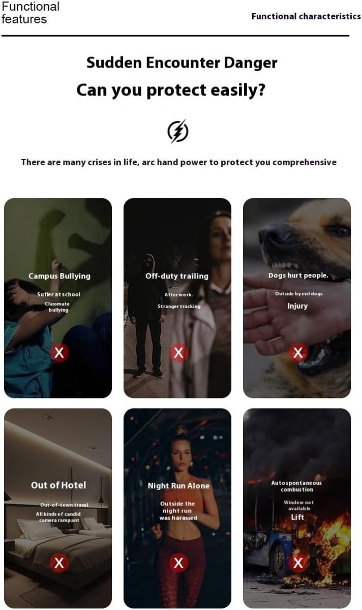 Multifunktionale wiederaufladbare Selbstverteidigungs-LED-Taschenlampe mit Bogenfeuerzeug und versteckten Kamera-Detektoren, tragbare selbstschützende taktische Taschenlampe