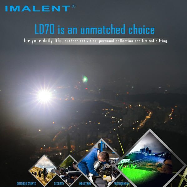 IMALENT LD70 LED-Taschenlampe 4000 Lumen kompakte Lichtquelle für Abenteurer und Outdoor mit OLED-Display