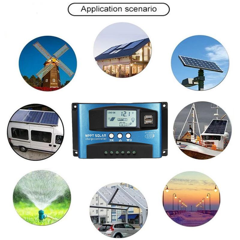 MPPT Solarladeregler 30A 40A 50A 60A 100A LCD Display Dual USB Batterielebensdauerverlängerung