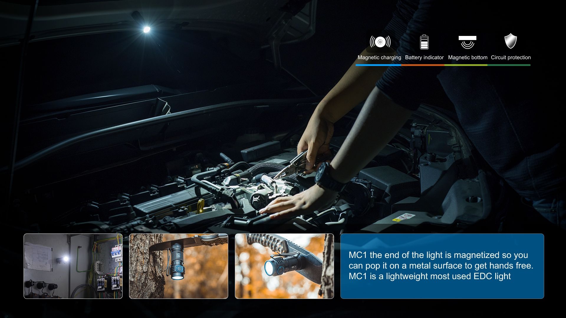 TrustFire MC1 Baton XP-L HI 1000 Lumen wiederaufladbare Mini-EDC-Taschenlampe mit magnetischem Laden, extrem leicht