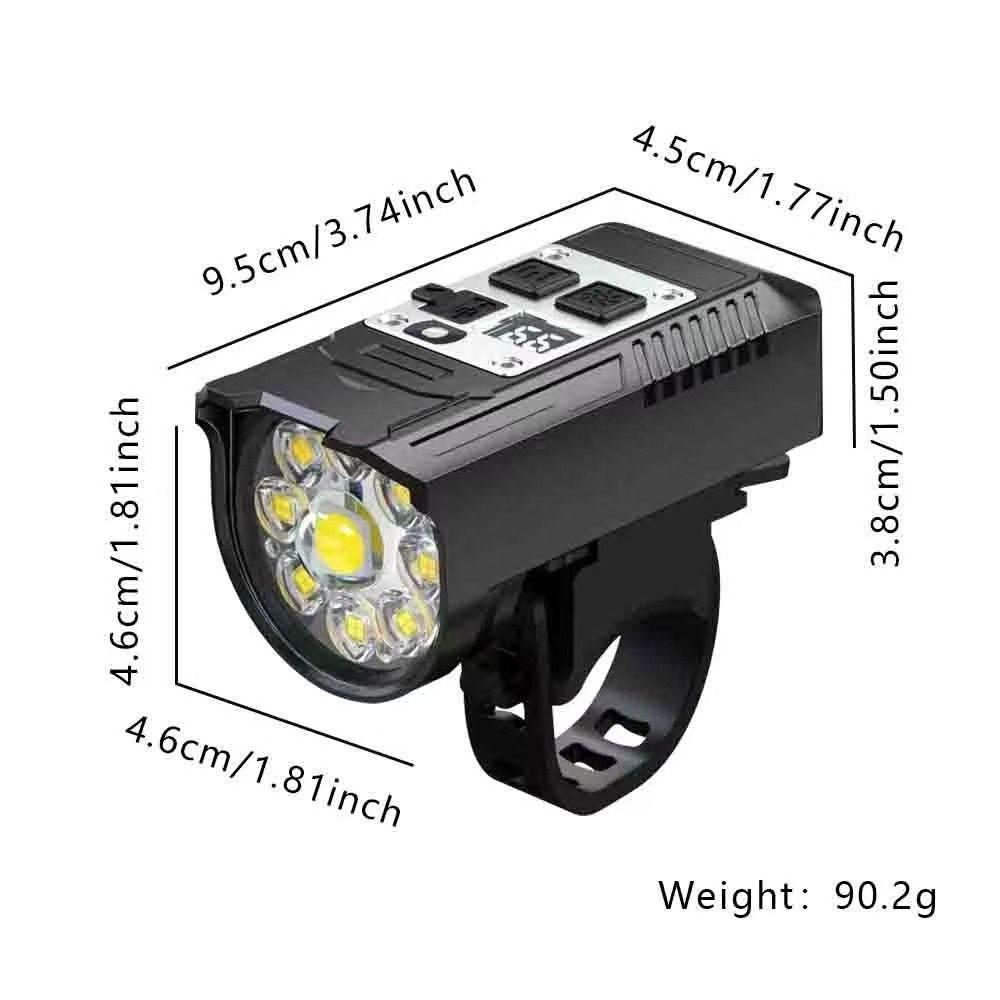 Fahrrad-Scheinwerfer 9-LED-Fahrrad-Frontlicht Type-C wiederaufladbare Fahrradleuchte wasserdichtes Fahrradlicht