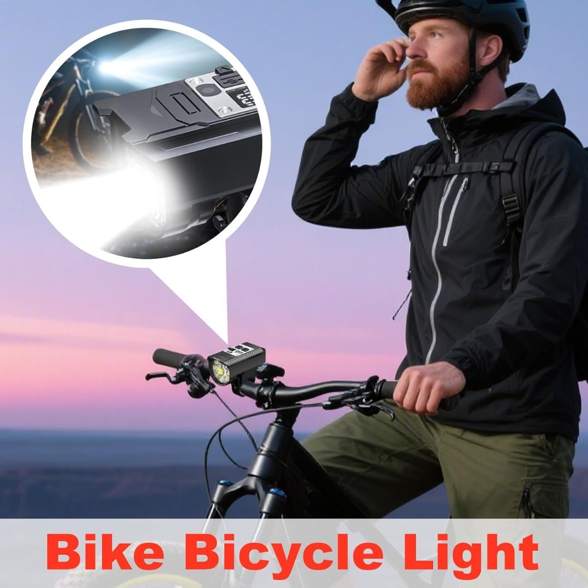 Fahrrad-Scheinwerfer 9-LED-Fahrrad-Frontlicht Type-C wiederaufladbare Fahrradleuchte wasserdichtes Fahrradlicht