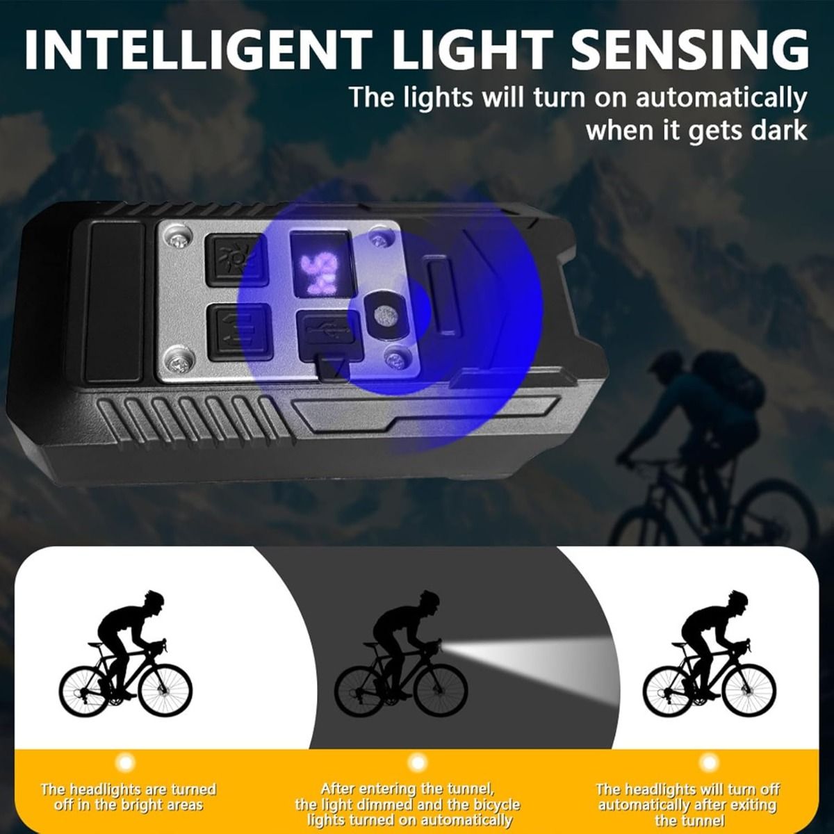 Fahrrad-Scheinwerfer 9-LED-Fahrrad-Frontlicht Type-C wiederaufladbare Fahrradleuchte wasserdichtes Fahrradlicht