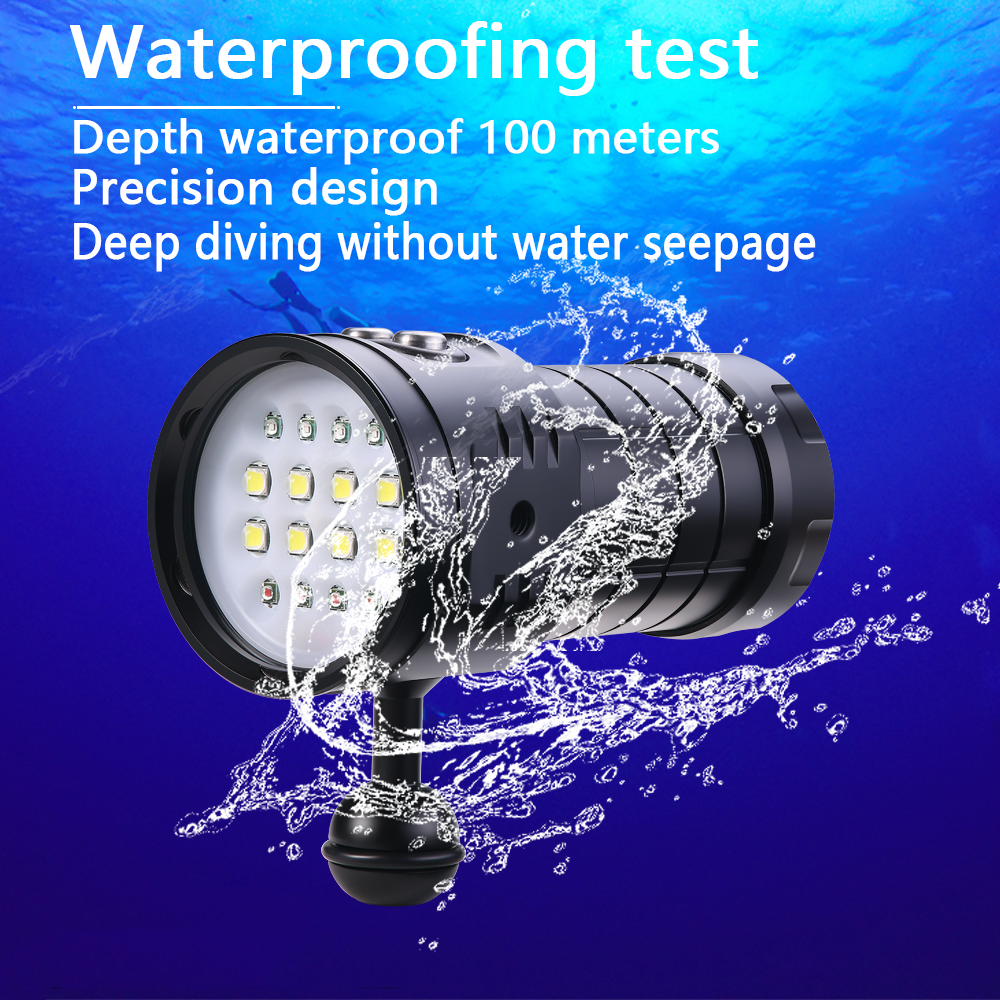 C16 Unterwasser-Tauchlampe 100M wasserdichte LED-Taschenlampe perfekt für Tauch-, Schnorchel- und Fotografieabenteuer