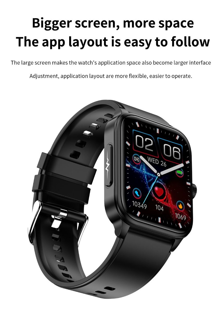 ET540 Blutzucker EKG Körpertemperatur Blutdruck Blutsauerstoff Herzfrequenz Bluetooth-Anruf Smartwatch Fitness-Tracker