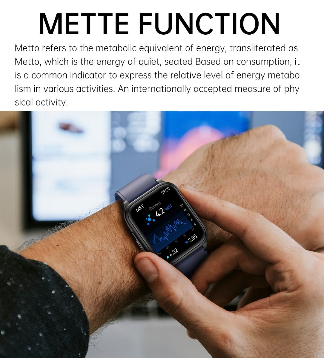 ET540 Blutzucker EKG Körpertemperatur Blutdruck Blutsauerstoff Herzfrequenz Bluetooth-Anruf Smartwatch Fitness-Tracker