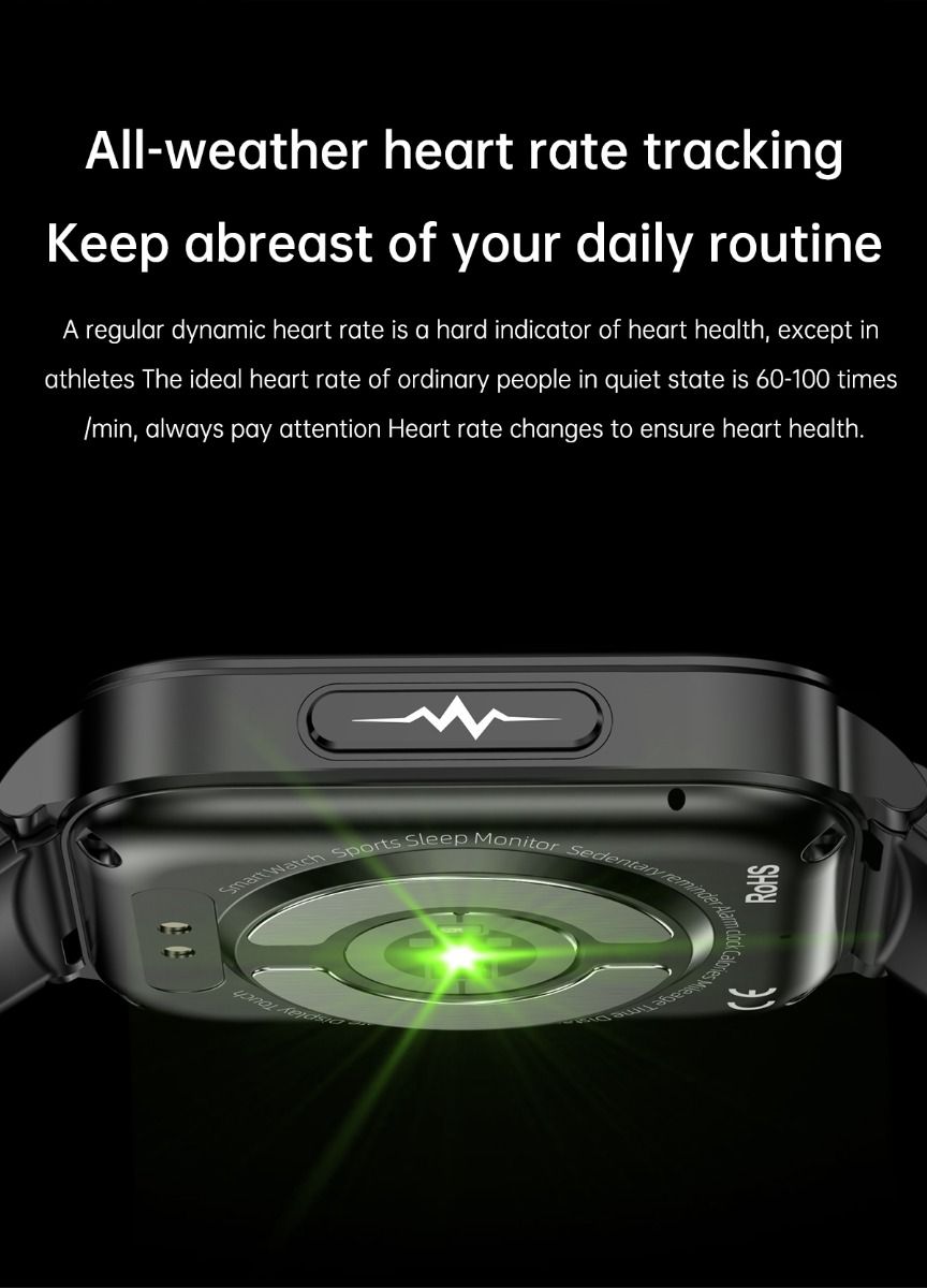 ET540 Blutzucker EKG Körpertemperatur Blutdruck Blutsauerstoff Herzfrequenz Bluetooth-Anruf Smartwatch Fitness-Tracker