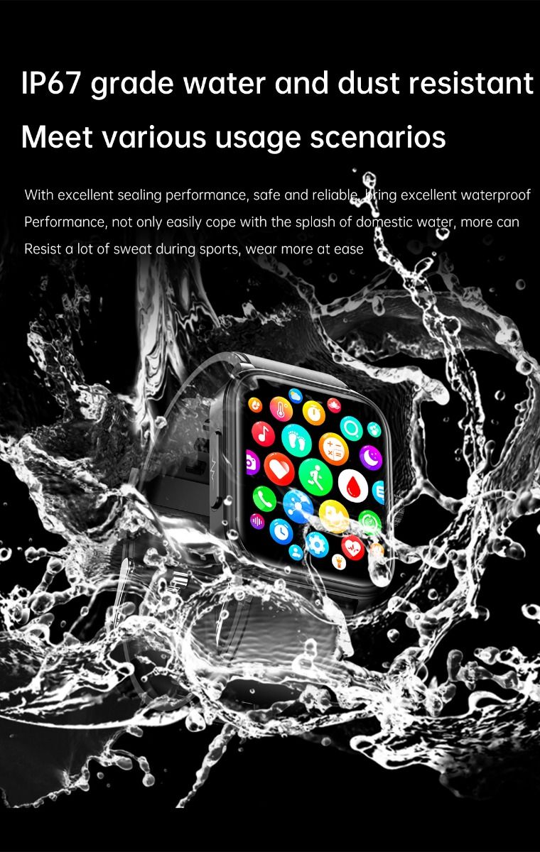 ET540 Blutzucker EKG Körpertemperatur Blutdruck Blutsauerstoff Herzfrequenz Bluetooth-Anruf Smartwatch Fitness-Tracker