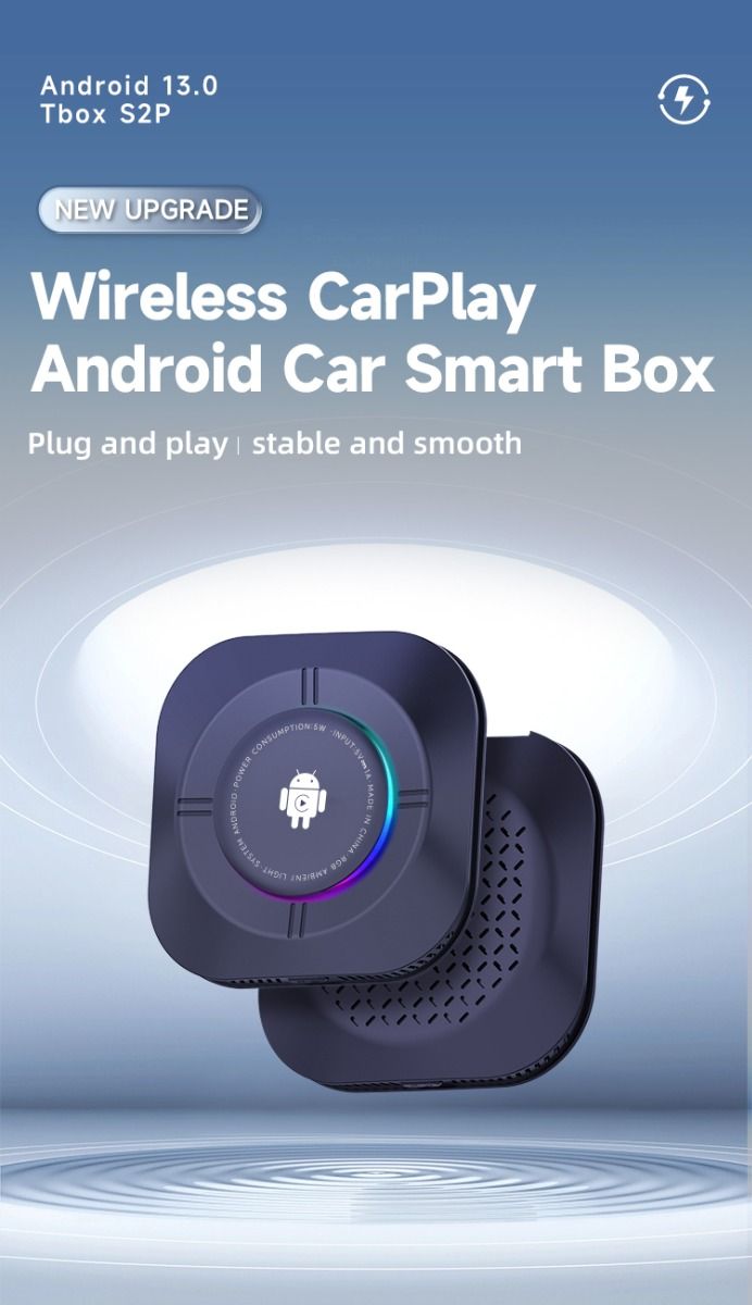 Carlinkit Android 13 TV-Box Drahtloses CarPlay Nahtlose Konnektivität 8-Kern-Adapter für Unterhaltung im Auto