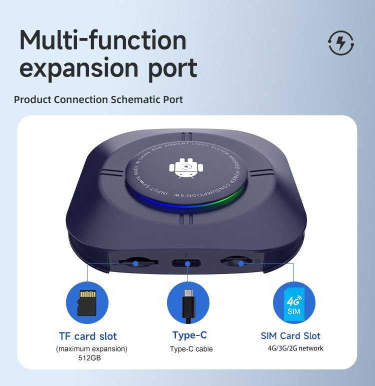Carlinkit Android 13 TV-Box Drahtloses CarPlay Nahtlose Konnektivität 8-Kern-Adapter für Unterhaltung im Auto