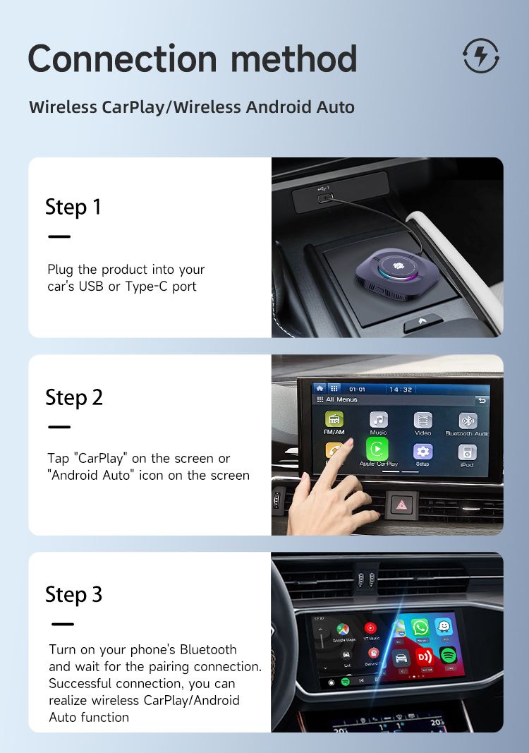 Carlinkit Android 13 TV-Box Drahtloses CarPlay Nahtlose Konnektivität 8-Kern-Adapter für Unterhaltung im Auto