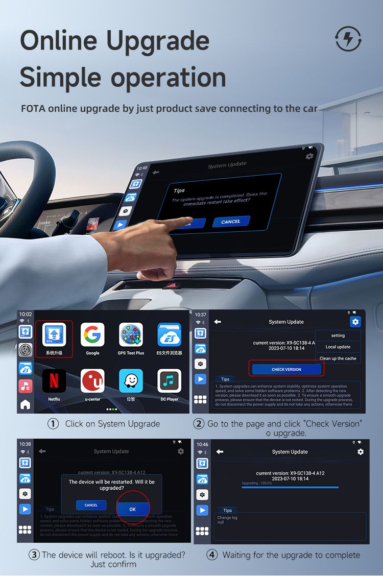 Carlinkit Android 13 TV-Box Drahtloses CarPlay Nahtlose Konnektivität 8-Kern-Adapter für Unterhaltung im Auto