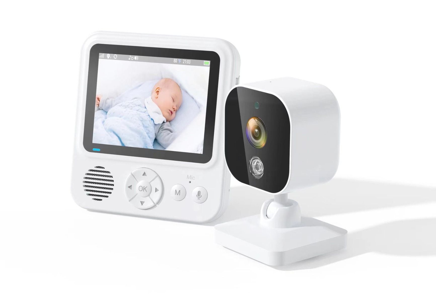 AMB900 Video-Babyphone mit 2,8 Zoll LCD-Display und 720P Auflösung Babykamera für moderne Eltern