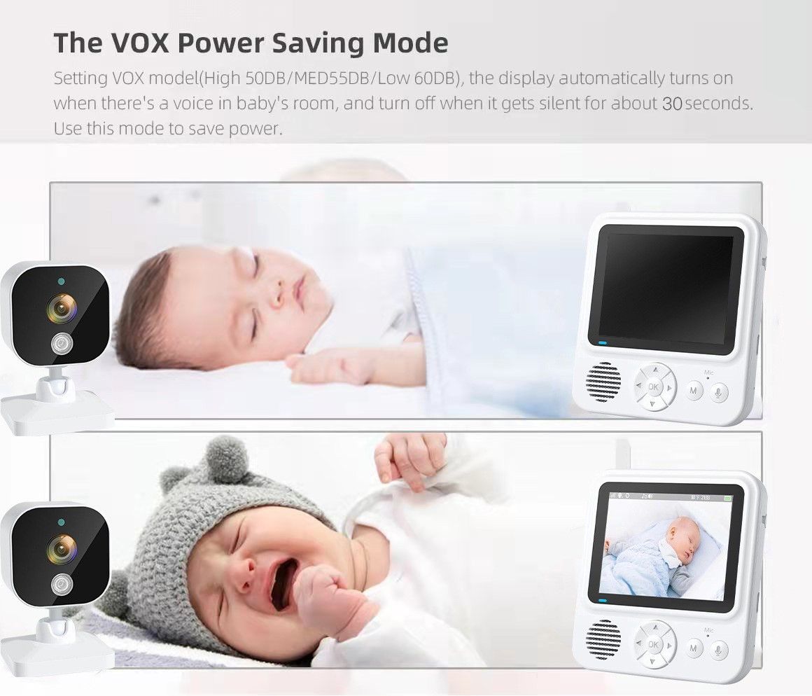 AMB900 Video-Babyphone mit 2,8 Zoll LCD-Display und 720P Auflösung Babykamera für moderne Eltern