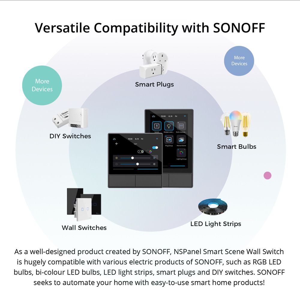 SONOFF NSPanel WiFi Szenen Smart Switch All-in-One Steuerung mit Touchscreen für Smart Home Automatisierung