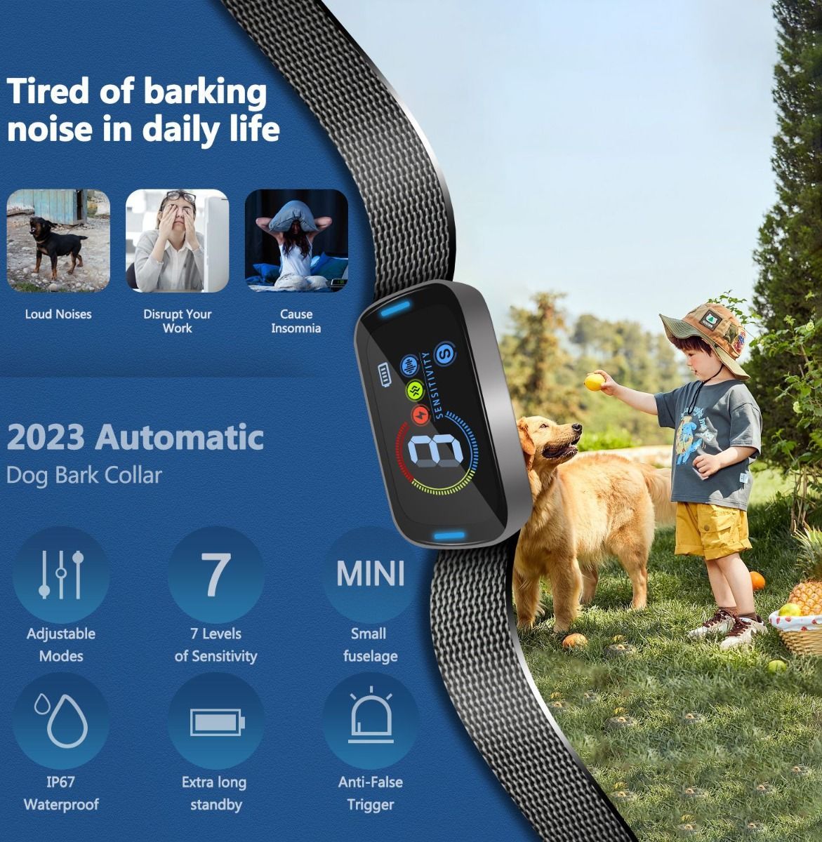 Innovatives Ultraschall Hundetrainingshalsband mit Anti-Bell-Technologie für effektive und sanfte Bellkontrolle